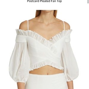 Zimmermann postcard pleated fan top in white